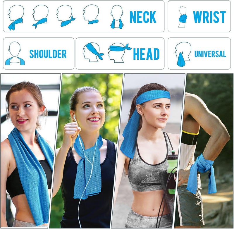 MENOLY 30 Packs Cooling Towels Bulk Cooling Towels for Neck and Face Gym Workout Cooling Neck Rags for Sports Yoga Soft Microfiber Breathable Sweat Rags for Hiking Running Fitness - Image 5
